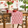 thumbnail image 5 of FYTPOV Flax Table Runner, Valentines Day Decorations, Hearts Printed Pink Table Runner for Wedding Party, Christmas Runner for Table Home Decor, 13x35 inch, 5 of 5