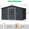 thumbnail image 6 of Luku 10' x 8' Storage Sheds, Outdoor Steel Storage Shed with Lockable Doors, Utility and Tool Storage House, Outdoor Shed for Backyard Garden Patio Lawn, 6 of 7