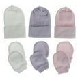 thumbnail image 4 of GOOHOCHY juego de gorro y guantes de algodón puro para bebé recién nacido (blanco), 4 of 8