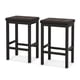 thumbnail image 1 of JWRWEFA 24 Inch Upholstered Bar Stools Set of 2, Counter Height Bar Stools with Solid Wood Legs, PVC Leather Padded Seat, Button Tufted Design, Footrest, for Kitchen Island & Bar, Brown & Black, 1 of 8
