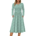 thumbnail image 2 of Fantaslook Long Sleeve Midi Dresses for Women Casual Floral Dress Flowy Fall Dresses with Pockets, 2 of 9