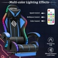thumbnail image 6 of Hoffree Gaming Chair with Bluetooth Speakers and Footrest Massage Office Chair with LED Lights Ergonomic Game Chair High Back with Lumbar Support and Headrest Adjustable Swivel for Adults 300lb, 6 of 11