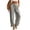 Gray, variant on Resicozy Linen Pants Women Beach Vacation High Waist Elastic Drawstring Straight Leg Long Trousers with Pockets Cuffed Hem Red XL