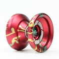 thumbnail image 1 of YoYoFactory Wide Angle Shutter Yo-Yo Blasted Aluminum Finish (Red with Rainbow Splash), 1 of 3