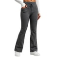 thumbnail image 2 of hotojiny Flare Leggings for Women Comfy Bootcut Yoga Pants Drawstring Strenchy High Waist Bell Bottoms Sweatpants(Dark Gray,XX-Large), 2 of 5