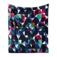 thumbnail image 1 of Geometric Soft Flannel Fleece Throw Blanket, Retro Pattern with Colorful Mosaic Modern Optical Structure Illustration, Cozy Plush for Indoor and Outdoor Use, 60" x 80", Multicolor, by Ambesonne, 1 of 6