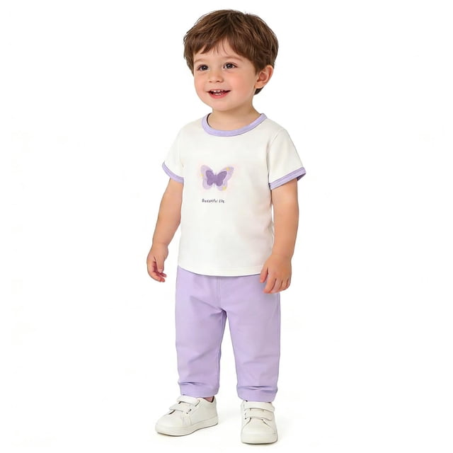 Ropa fina de verano para bebés, hecha de poliéster, para hombres y mujeres, para recién nacidos, con aire acondicionado, pijama de manga corta y cuello redondo.