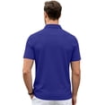 thumbnail image 3 of Men's Polo Short Sleeve Shirts Moisture Wicking Quick Dry Collared Solid Color Shirt Classic Fit Business Casual Tops Purple XL, 3 of 5