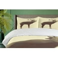 thumbnail image 4 of Ambesonne Polygons Duvet Cover Sets, Geometric Elk Animal Art, 2-King, Cream Umber and Brown, 4 of 7