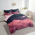 thumbnail image 4 of Feelyou Romantic Pink Cloud Twin Bedding Sets 7-Piece, Mystic Galaxy Moon Bedding Comforter Set, Glitter Dreamy Stars Print Reversible Sheet Sets, Super Cozy Room Decor, 4 of 8