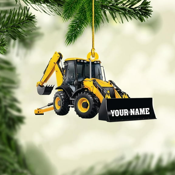 Personalized Excavator Christmas Ornament, Custom Excavator Ornament, Construction Christmas Ornaments Excavator Gift 2025, Heavy Equipment Ornaments, Construction Vehicle Worker Tree Ornament (E7)