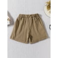 thumbnail image 3 of Bagilaanoe Toddler Baby Girl Shorts Casual Elastic Waistband Solid Color Shorts with Pockets 6M 12M 18M 24M 3T 4T Kids Little Girl Summer Clothes, 3 of 7