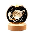 thumbnail image 1 of Glass Ball Night Light 2.4" Wooden Base Table Lamp for Birthday Anniversary, 1 of 8