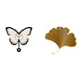 thumbnail image 1 of Reloj de pared con hojas de ginkgo, escultura de pared forjada, decoración colgante de acrílico, adecuado para sala de estar, dormitorio, cocina, 1 of 8