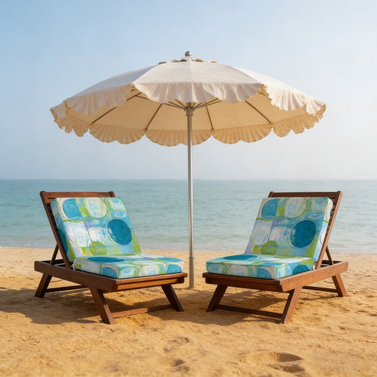 Blue Gradient Color Block Outdoor Seat Cushion Covers Set of 2 ...