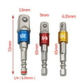 thumbnail image 4 of 3pcs Socket Bit Adapter Hex Shank Impact Drill Bit Extension Bar 1/4" 3/8" 1/2, 4 of 9