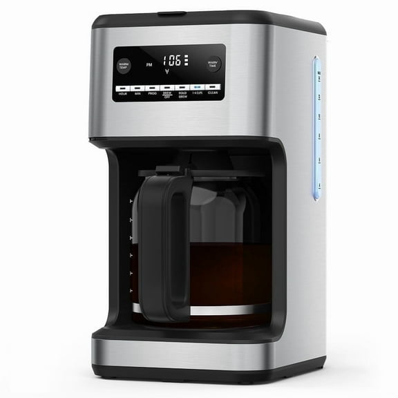 KNDKO 14-Cup Programmable Coffee Maker with 24H Scheduling, Self-Clean for Home/Office
