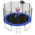 thumbnail image 2 of OVATOYS 1200LBS 12FT Trampoline for Adults and Kids,Trampoline with Enclosure,Basketball Hoop, Recreational Trampoline with Ladder, Heavy Duty Trampoline Capacity for 5-6 Kids, 2 of 7