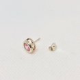 thumbnail image 4 of October! 7mm Pink Cubic Zirconia & Sterling Silver Earrings 9780Jb, 4 of 6