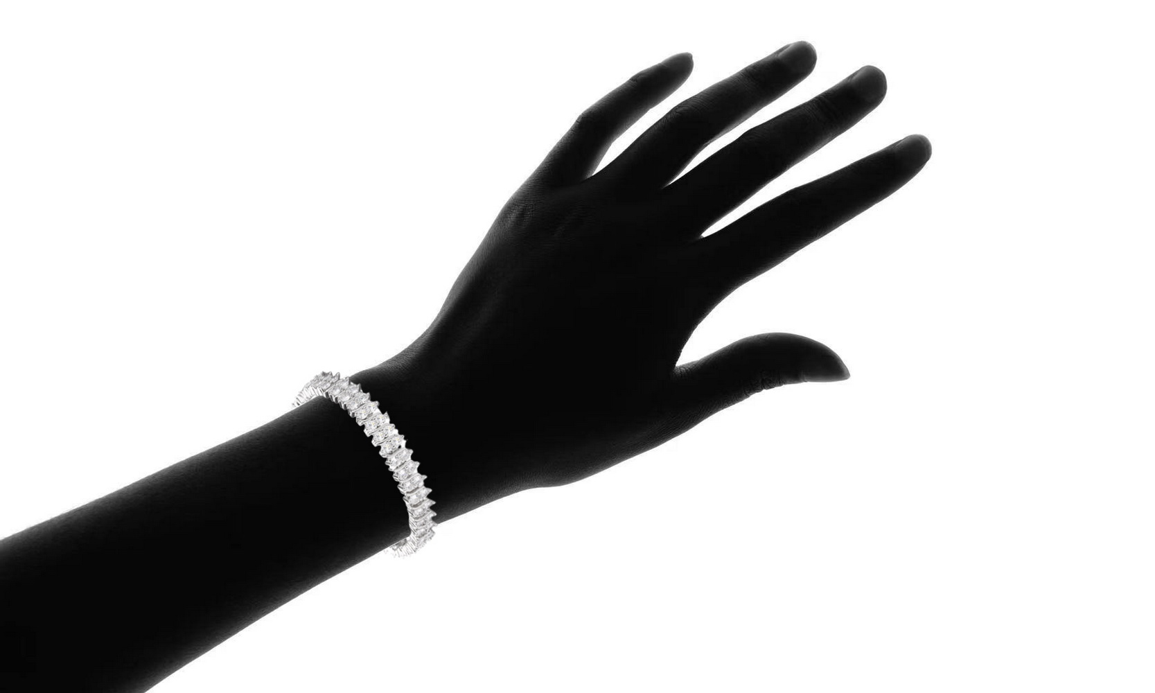 Amy & Annette 18K White Gold Tennis Bracelet Simulated Diamond photo 3