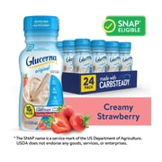 Glucerna Original Diabetic Protein Shake, Creamy Strawberry, 8 fl oz Bottle, 24 Count
