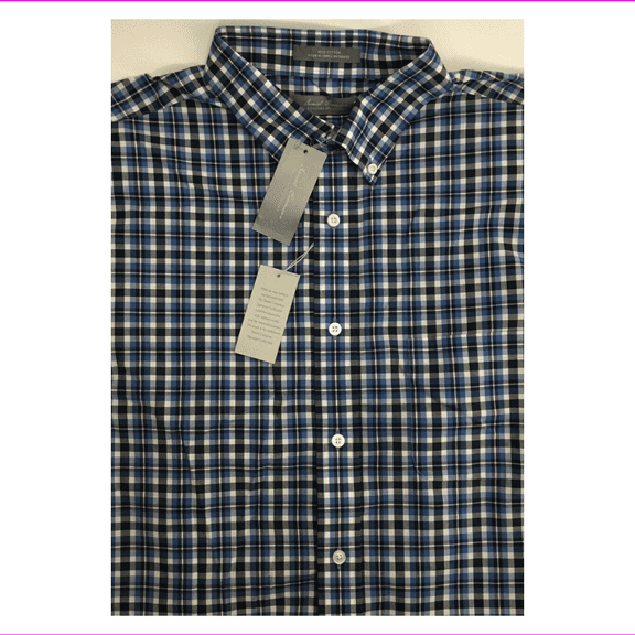 Cremieux Signature Collection Cotton Shirt, Plaid Blue, XL