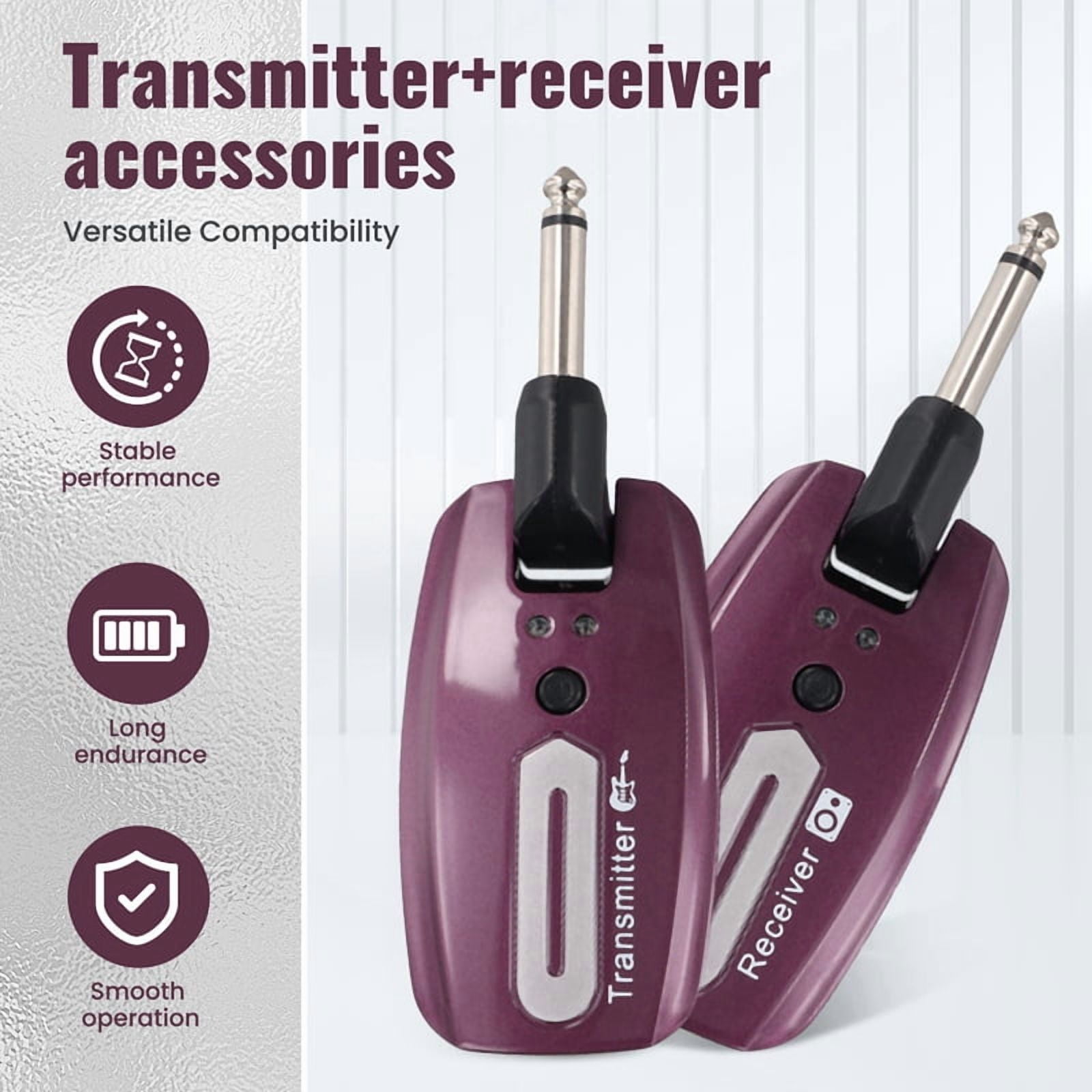 Guitar Wireless System USB Rechargeable Wireless Guitar Transmitter Receiver Electric Guitar Bass Wireless System,C