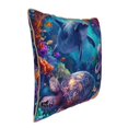 thumbnail image 2 of Fotbe Underwater Turtle Dolphin Octopus Pattern Velvet Decorative Throw Pillow Covers with Elegant Piping, Soft Plush Cushion Cover for Sofa, Bed, Car, Office-16"x16", 2 of 8