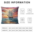 thumbnail image 5 of BANET Ocean Scenery Throw Pillow Covers , Sailing Ship Decorative Cushion Cases Colorful Roses Hibiscus Flowers for Couch Bed Sofa Pillowcase 24x24in, 5 of 5
