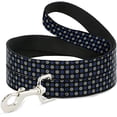 thumbnail image 1 of Buckle-Down Dog Leash Mini Polka Dots Black Blue Gray Available in Different Lengths and Widths for Small Medium Large Dogs and Cats, 1 of 1