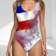 thumbnail image 2 of One Piece Swimsuit Women High Cut Low Back Color Block Print Bathing Suits Athletic Modest Swimwear 2026 Trendy, 2 of 3