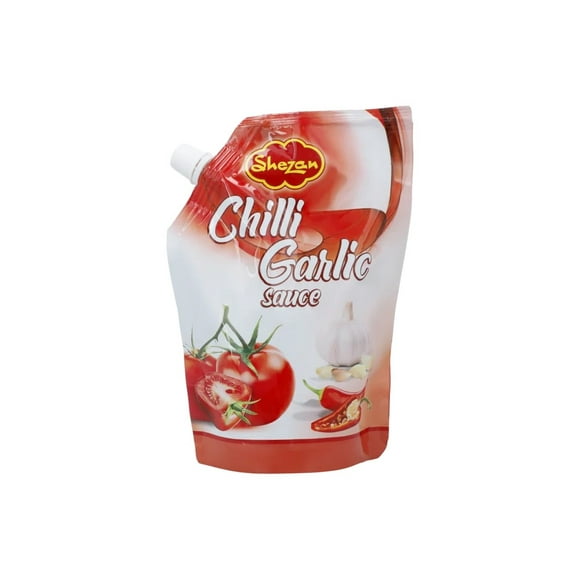 Shezan Chili Garlic Sauce 400g (0.88 Lb) | Pack of 1 | Traditional & Spicy | Condiment for Dipping & Topping | Pouch