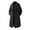Black-01, variant on Mens Woolen Coat Solid Color Mid-Length Hooded Trench Coat with Button and Zipper, Warm Casual Long Sleeve Outerwear