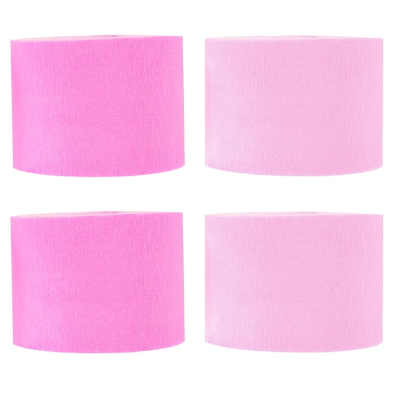 BESTYASH 4 Rolls Pink Crepe Paper Streamers for Wedding Birthday Party Decor