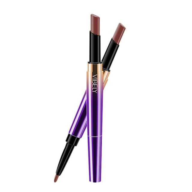 Gkeoshab Stylo Rouge à Lèvres Mat à Double Tête avec Crayon Contour des Lèvres 2 en 1 Imperméable Rouge à Lèvres Longue Tenue Rouge à Lèvres Velours Nude Durable Stylo Crayon Maison et Jardin