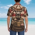 thumbnail image 4 of Disketp Patriotic Deer Soldier Salute Hawaiian Shirts for Men,Mens Casual Short Sleeve Button Down Shirts Beach Shirt,XX-Large, 4 of 7