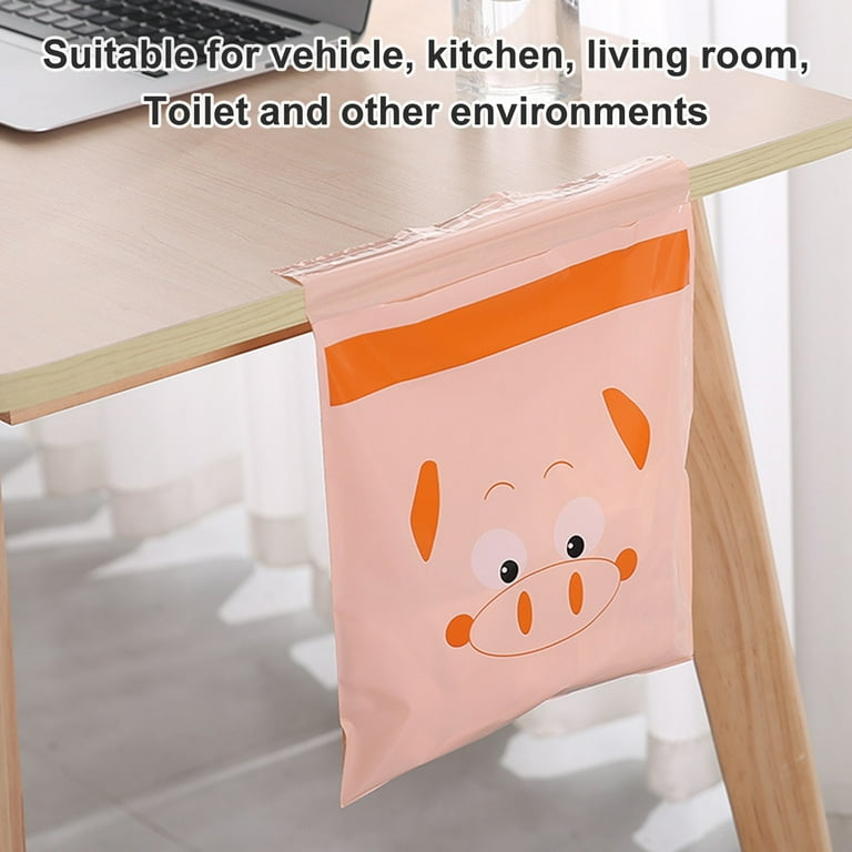 Portable Hanging Car Trash Bag Cute Cartoon Office Self-adhesive Garbage  Bags Disposable Cleaning Bags Kitchen Accessories - AliExpress
