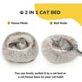 thumbnail image 3 of Plush Hooded Cat Bed, Calming Nest, Self-Warming Cave, Cozy Pod for Indoor Cats or Small Dogs, Removable Washable Cove With Non-Slip Bottom, 3 of 9