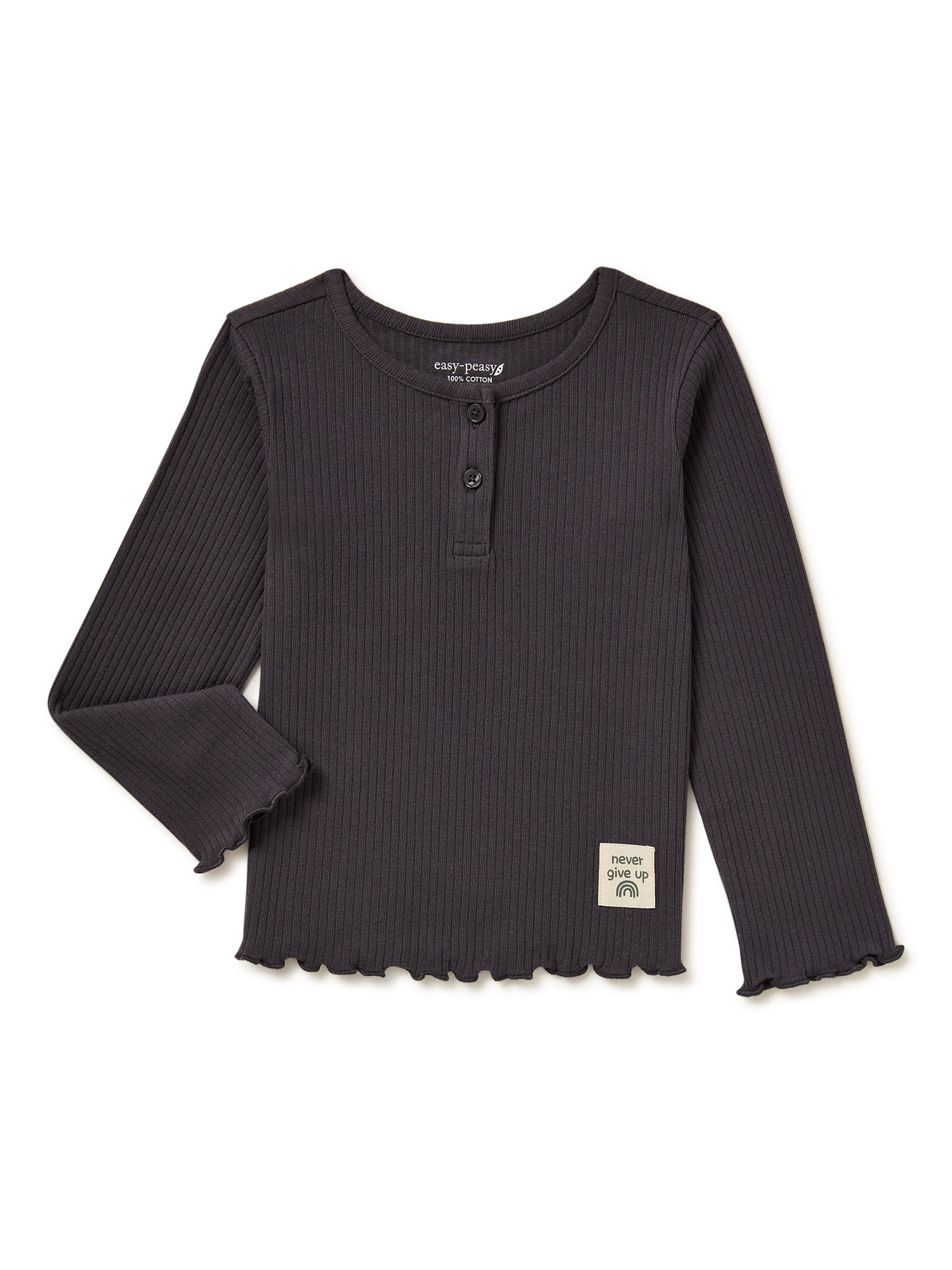 easy-peasy Baby and Toddler Girls Henley Top, Sizes 12 Months-5T