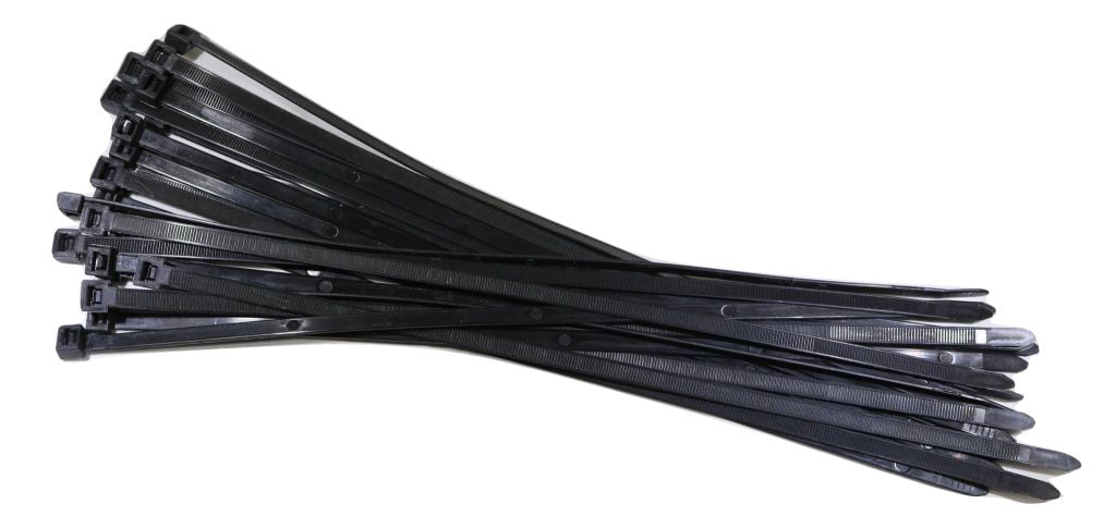 Professional Grade Black Colour x100 2.5mm Cable Ties x 100mm Length 