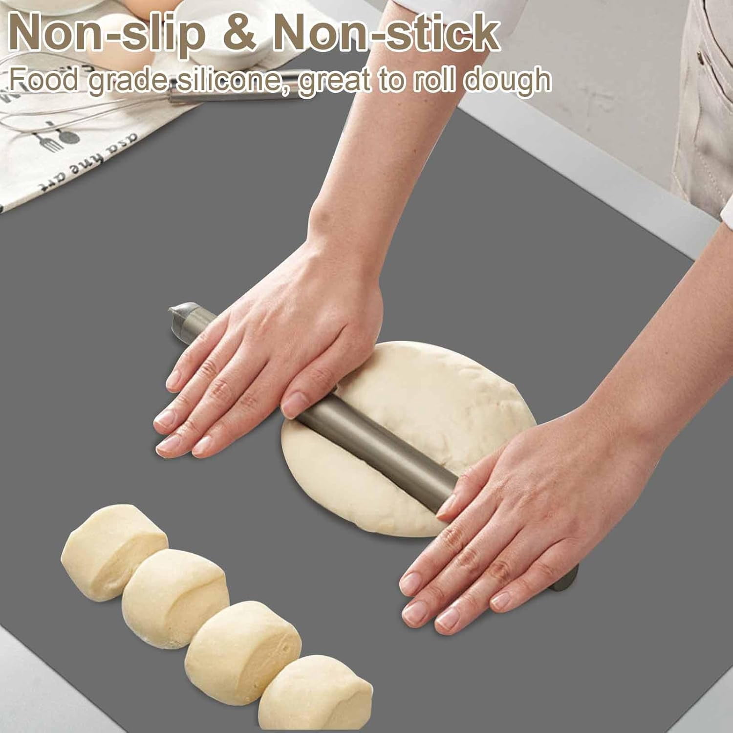 Large 36"x24" Silicone Mats for Kitchen Counter, Heat-Resistant Non-Slip Countertop Protector and Waterproof Craft Mat, 2-Pack (Semitransparent)
