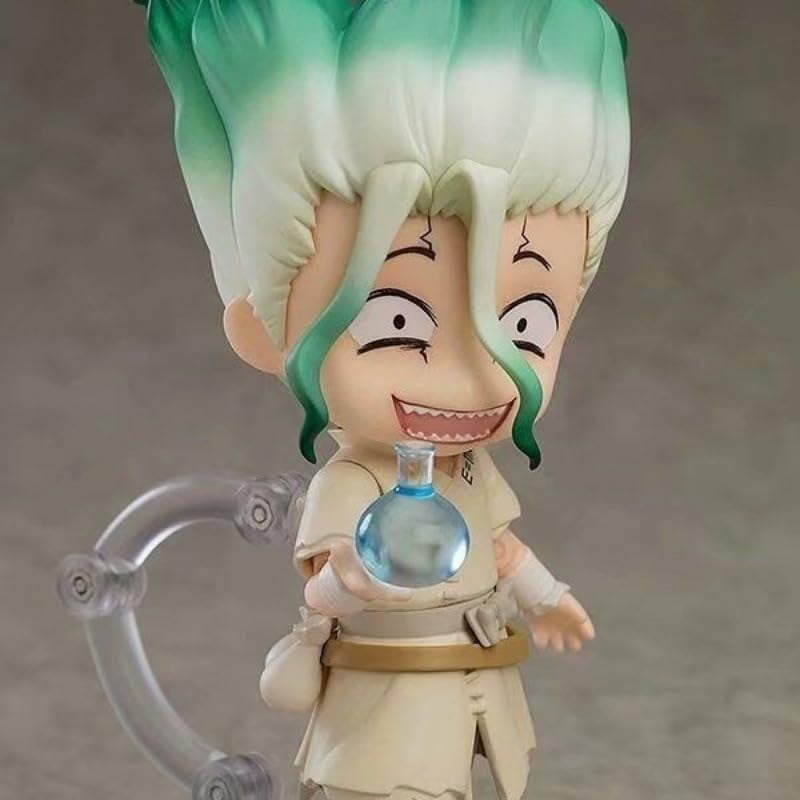 New Ishigami Figure, Fighting Q Version Ishigami Senkuu Movable Action Figure 10cm/3.9inch PVC Character Statue Collection for Anime Fans Gift