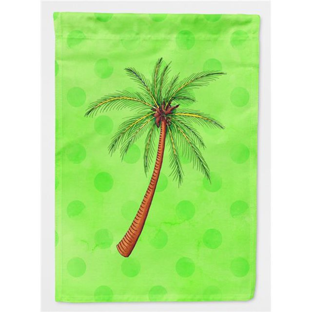 Carolines Treasures BB8165GF Palm Tree Green Polkadot Flag, Garden Size