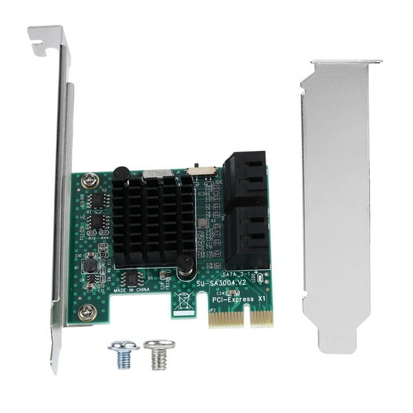 Rdeghly SATA 3.0 Carte d'Extension 4 Ports PCIE vers SATA 3.0 Adaptateur de Carte Contrôleur d'Extension 6G, PCIE vers SATA 3.0, PCIE Carte d'Extension
