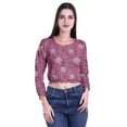 thumbnail image 1 of Moomaya Crop Top Long Sleeve For Women Printed Casual Summer T Shirt Crop Top, 1 of 5