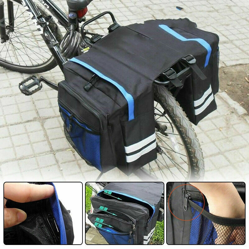 Outdoor Bike Bicycle Cycling Rear Seat Double Panniers Bag Trunk Rack Pack
