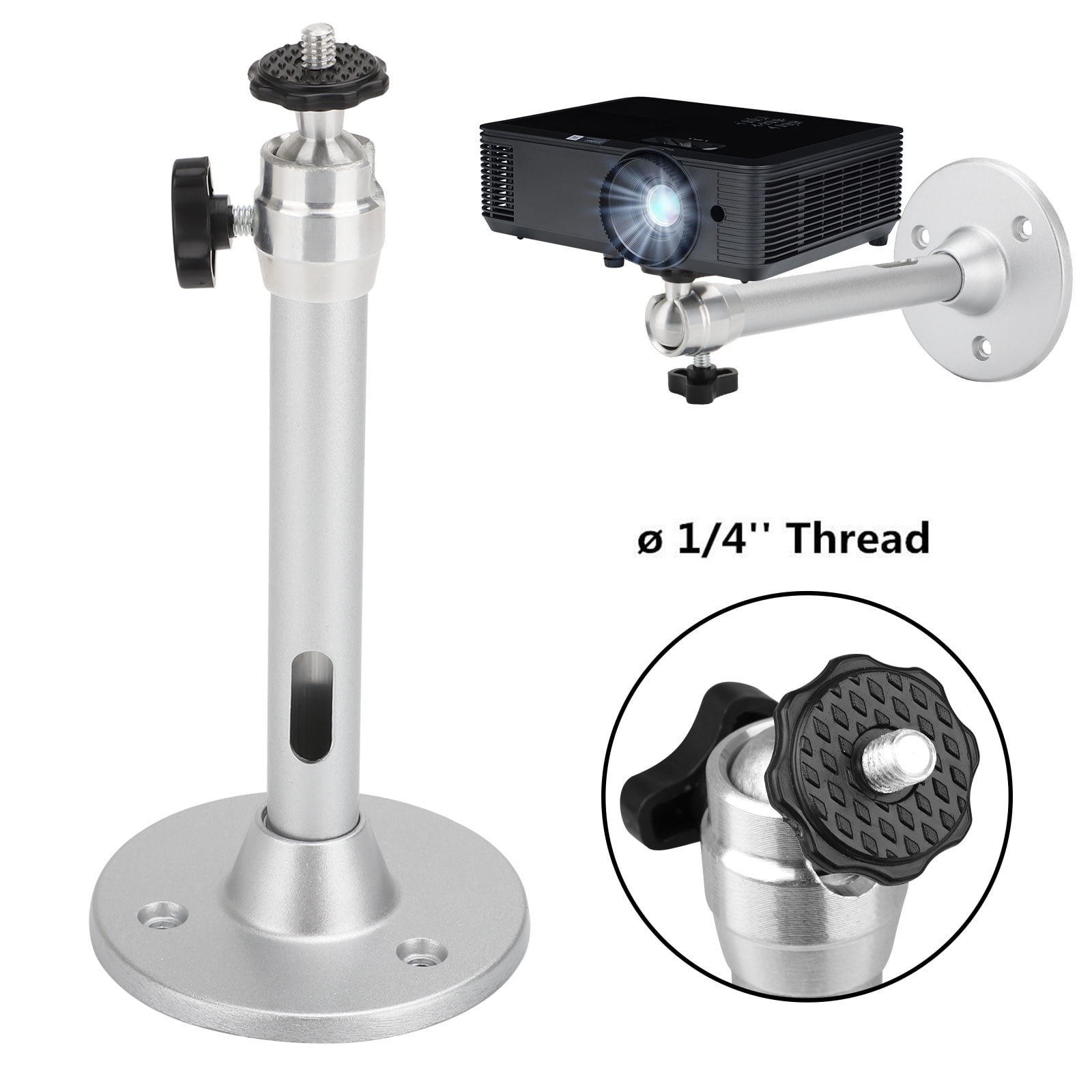 Projector Hanger with Load 11lbs,360 Degree Rotation,Extensible reduction,Wall Projector Mount White for Mini Projectors,camera（white Angle Adjustable Projector Mount,LANMI Mini Projector Wall Mount