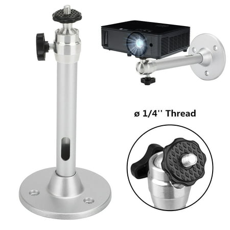TSV Universal Projector Wall Ceiling Mount Hanger 360 Degree Rotatable Head with Length 7.0 inch / 11 lbs Load Mounting Bracket Fit for Most Home and Office Projector (Silver)