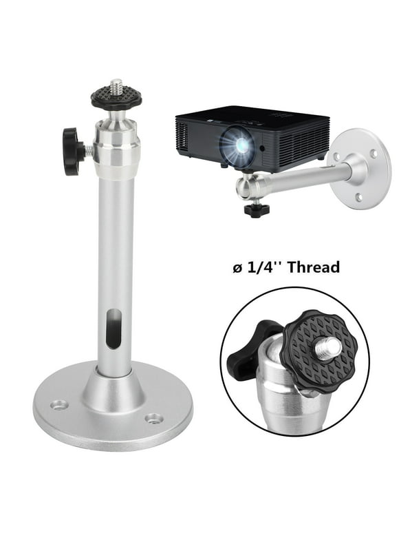 TSV Universal Projector Wall Ceiling Mount Hanger 360 Degree Rotatable Head Fit for Most Home and Office Projector, Silver