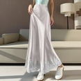 thumbnail image 2 of oqasdz Satin Skirts for Women with Allover Lace Trim High Waist Elegant Bodycon Midi Length Flowy Draped Ladies Fashion Outdoor Streetwear, 2 of 4